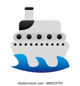 boat cruise cartoon isolated vector illustration design