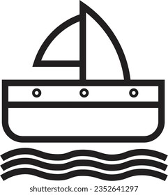 Boat Cruise Ship Outline Icon