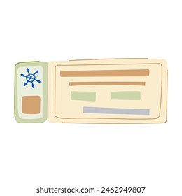 boat cruise ship ticket cartoon. template travel, ocean pass, card vacation boat cruise ship ticket sign. isolated symbol vector illustration