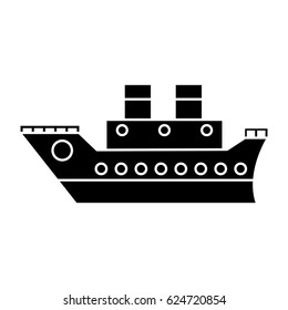 boat cruise travel pictogram