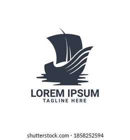 boat, cruise, or yacht vector logo design. fit for transportation or traveling on the sea logo. simple flat color style