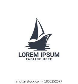 boat, cruise, or yacht vector logo design. fit for transportation or traveling on the sea logo. simple flat color style