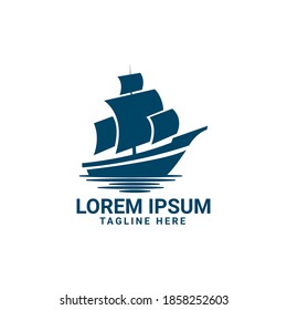 boat, cruise, or yacht vector logo design. fit for transportation or traveling on the sea logo. simple flat color style