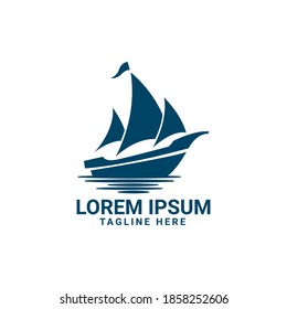 boat, cruise, or yacht vector logo design. fit for transportation or traveling on the sea logo. simple flat color style
