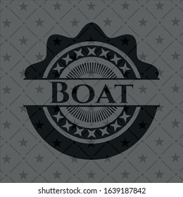 Boat dark emblem. Vector Illustration. Detailed.