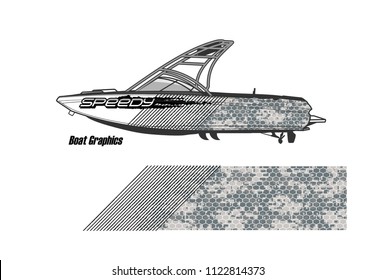 boat decal Graphic vector. abstract racing background design for vehicle vinyl wrap