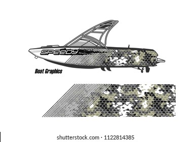 boat decal Graphic vector. abstract racing background design for vehicle vinyl wrap