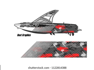 boat decal Graphic vector. abstract racing background design for vehicle vinyl wrap