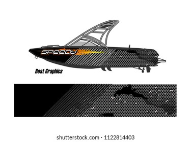 boat decal Graphic vector. abstract racing background design for vehicle vinyl wrap