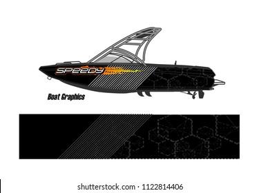 boat decal Graphic vector. abstract racing background design for vehicle vinyl wrap