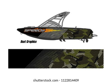 boat decal Graphic vector. abstract racing background design for vehicle vinyl wrap