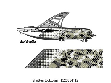 boat decal Graphic vector. abstract racing background design for vehicle vinyl wrap