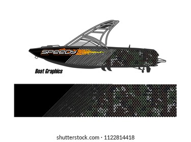 boat decal Graphic vector. abstract racing background design for vehicle vinyl wrap
