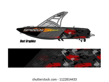 boat decal Graphic vector. abstract racing background design for vehicle vinyl wrap