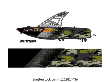 boat decal Graphic vector. abstract racing background design for vehicle vinyl wrap