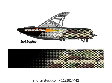 boat decal Graphic vector. abstract racing background design for vehicle vinyl wrap