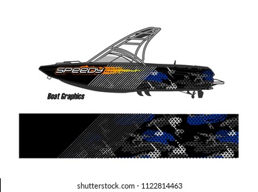 boat decal Graphic vector. abstract racing background design for vehicle vinyl wrap