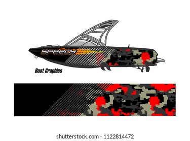 boat decal Graphic vector. abstract racing background design for vehicle vinyl wrap