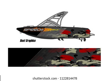 boat decal Graphic vector. abstract racing background design for vehicle vinyl wrap
