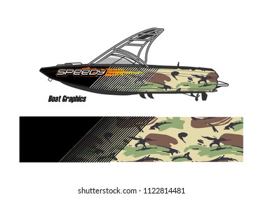 boat decal Graphic vector. abstract racing background design for vehicle vinyl wrap