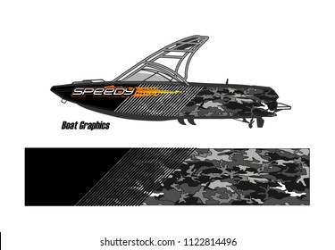 boat decal Graphic vector. abstract racing background design for vehicle vinyl wrap
