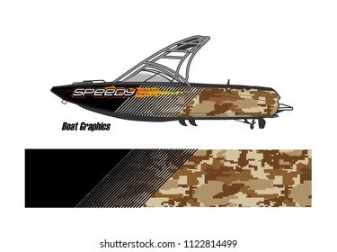 boat decal Graphic vector. abstract racing background design for vehicle vinyl wrap