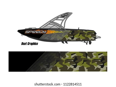 boat decal Graphic vector. abstract racing background design for vehicle vinyl wrap