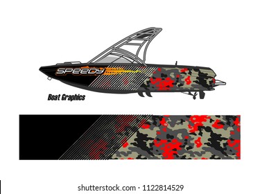 boat decal Graphic vector. abstract racing background design for vehicle vinyl wrap