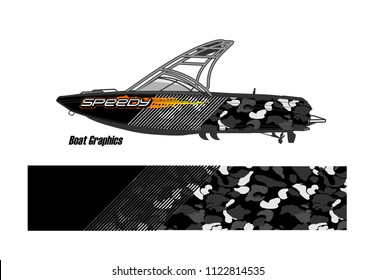 boat decal Graphic vector. abstract racing background design for vehicle vinyl wrap
