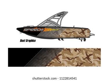 boat decal Graphic vector. abstract racing background design for vehicle vinyl wrap