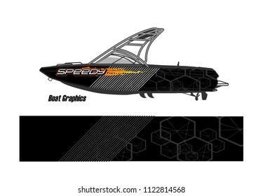 boat decal Graphic vector. abstract racing background design for vehicle vinyl wrap