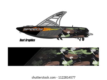 boat decal Graphic vector. abstract racing background design for vehicle vinyl wrap