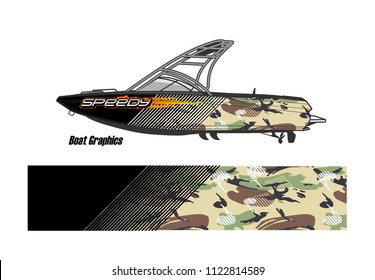 boat decal Graphic vector. abstract racing background design for vehicle vinyl wrap
