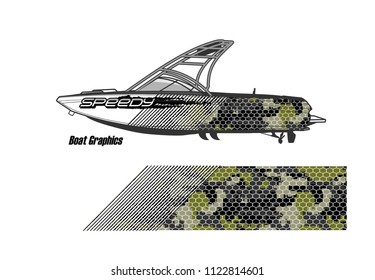 boat decal Graphic vector. abstract racing background design for vehicle vinyl wrap