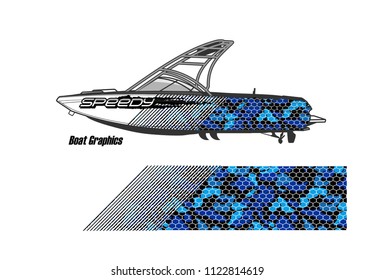 boat decal Graphic vector. abstract racing background design for vehicle vinyl wrap