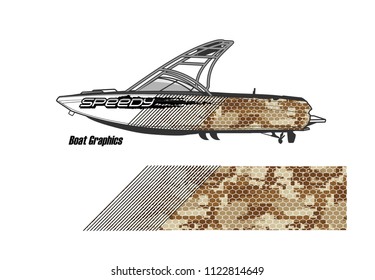 boat decal Graphic vector. abstract racing background design for vehicle vinyl wrap