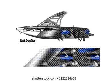 boat decal Graphic vector. abstract racing background design for vehicle vinyl wrap