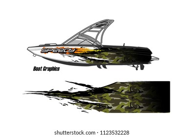 boat decal Graphic vector. abstract racing background design for vehicle vinyl wrap