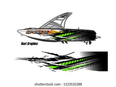 boat decal Graphic vector. abstract racing background design for vehicle vinyl wrap