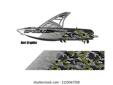 boat decal Graphic vector. abstract  background design for vehicle vinyl wrap