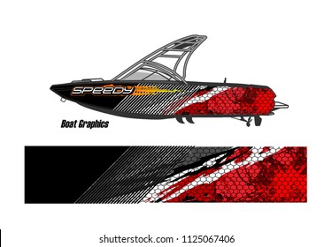 boat decal Graphic vector. abstract  background design for vehicle vinyl wrap