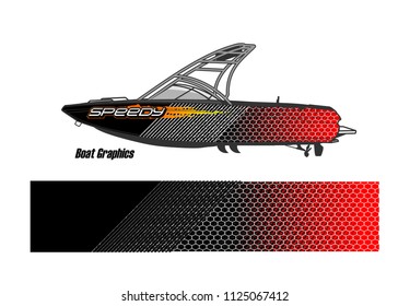 boat decal Graphic vector. abstract  background design for vehicle vinyl wrap