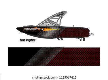 boat decal Graphic vector. abstract  background design for vehicle vinyl wrap