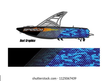 boat decal Graphic vector. abstract  background design for vehicle vinyl wrap