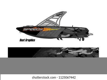 boat decal Graphic vector. abstract  background design for vehicle vinyl wrap