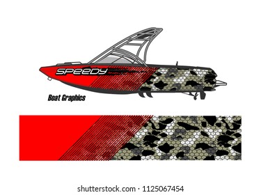 boat decal Graphic vector. abstract  background design for vehicle vinyl wrap