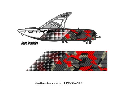 boat decal Graphic vector. abstract  background design for vehicle vinyl wrap