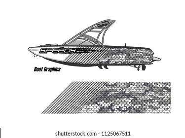 boat decal Graphic vector. abstract  background design for vehicle vinyl wrap