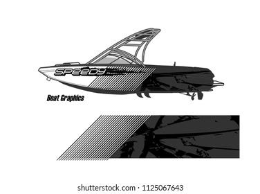 boat decal Graphic vector. abstract  background design for vehicle vinyl wrap