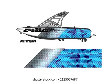 boat decal Graphic vector. abstract  background design for vehicle vinyl wrap